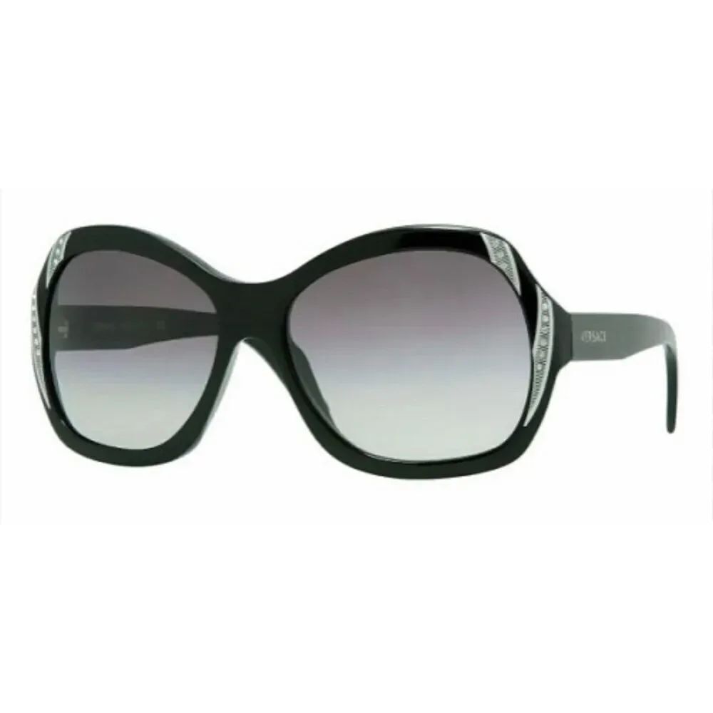 Versace Sunglasses Black Oversized Bling- Crystal/rhinestone VE4183B Designer